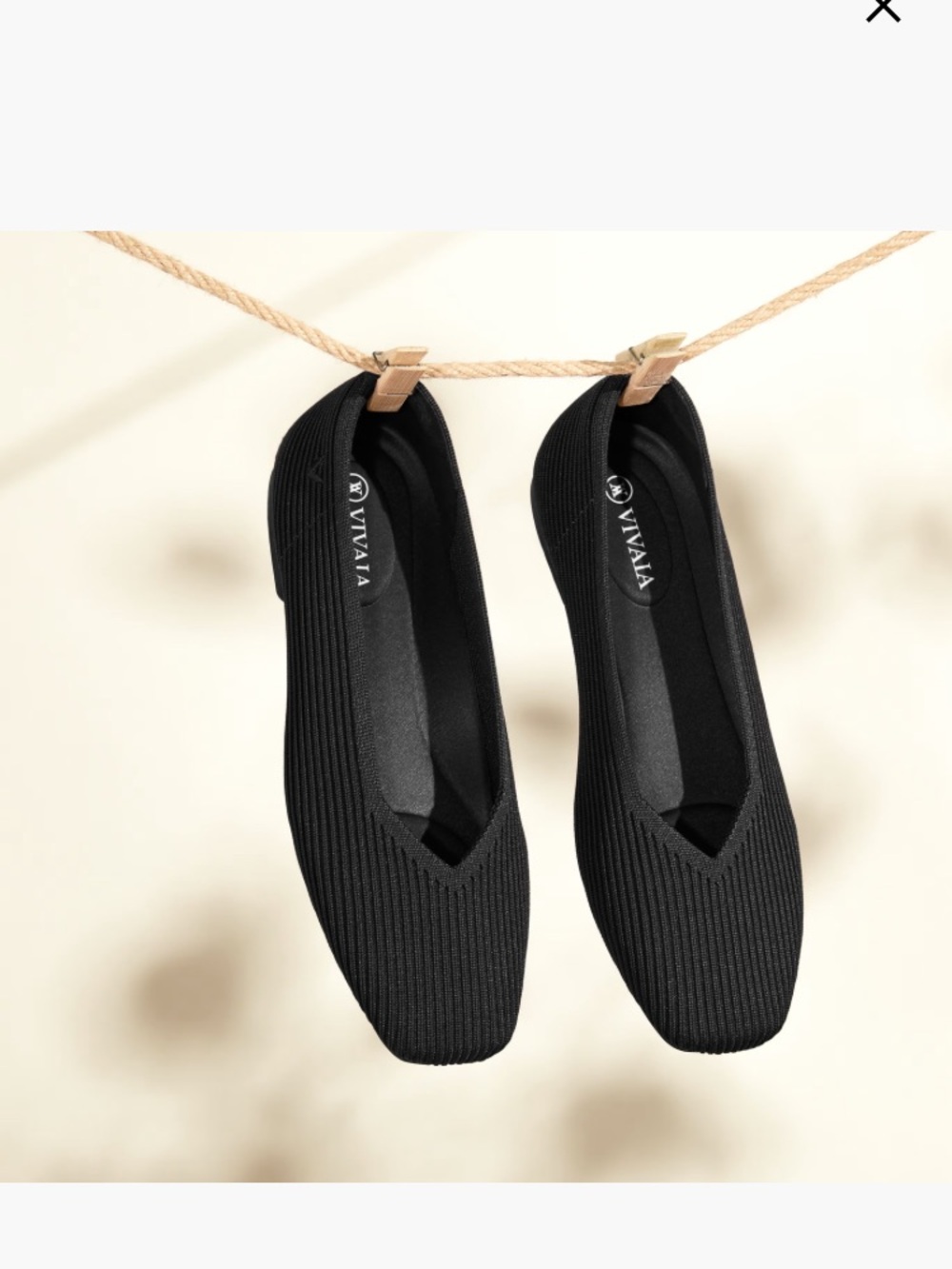 Vivaia Margot square toe flats 40